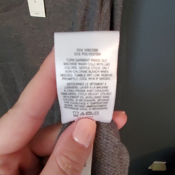 Express NWT heathered gray long sleeve shirt - Picture 5 of 5